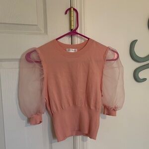 Vestique Puff Sleeved Pink Top